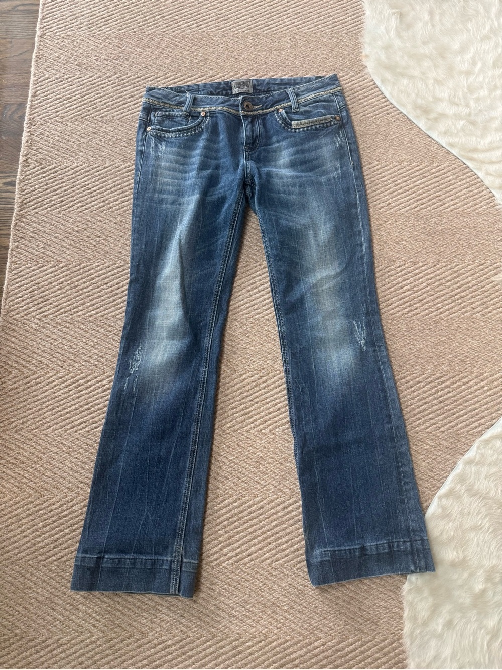 Express Medium Blue Flare Jeans